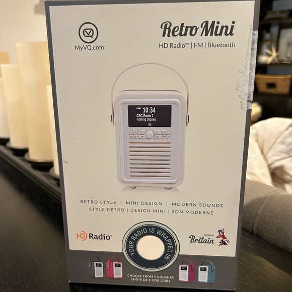 Retro Style MyVQ Retro Mini Bluetooth Speaker FM Radio Cream HTF in Box Portable - Picture 6 of 11